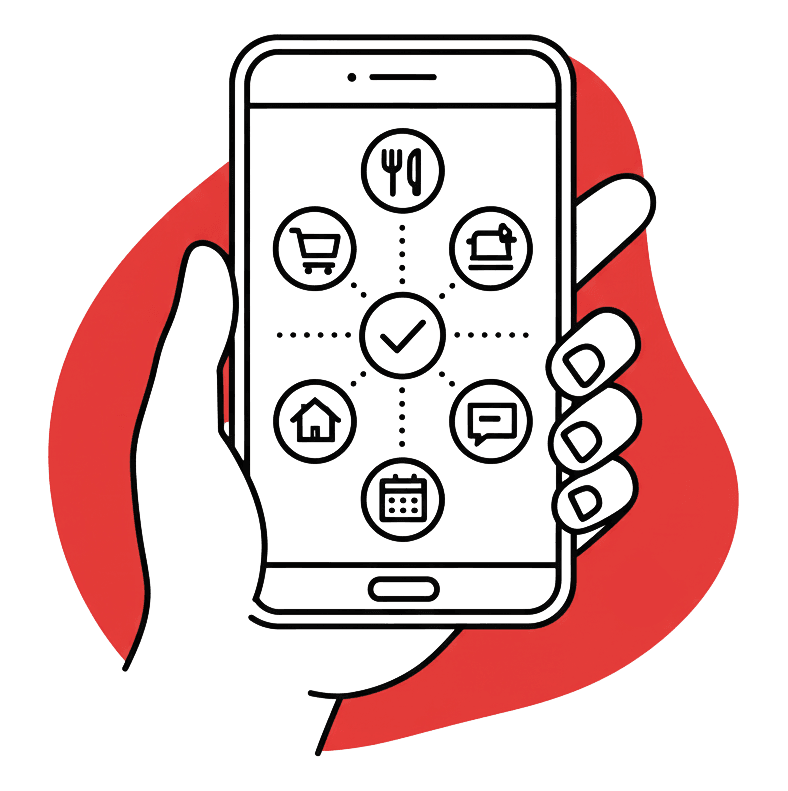 Foodli app on a smartphone with a digital menu